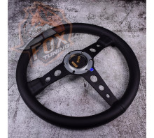 Спортивный кожаный руль Momo Prototipo Black без вылета