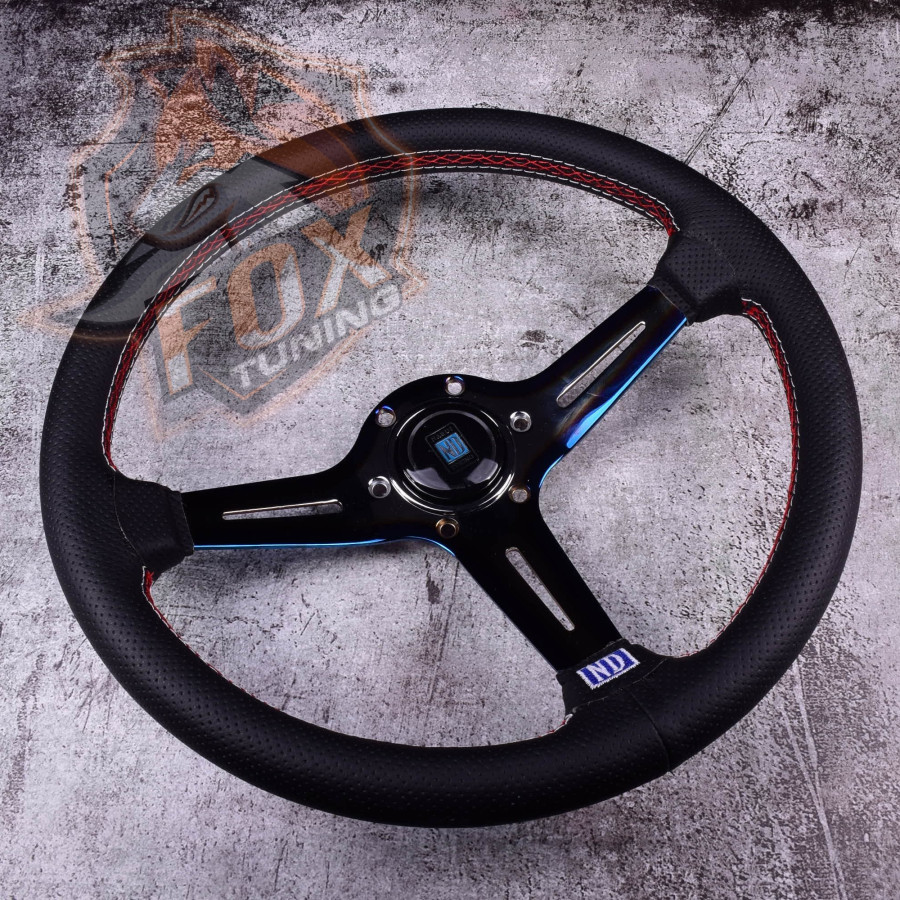 Спортивный руль из перфорированной кожи Nardi  silver/neochrom