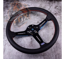 Спортивный руль из перфорированной кожи Nardi  silver/neochrom