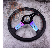 Спортивный руль из перфорированной кожи Nardi  silver/neochrom