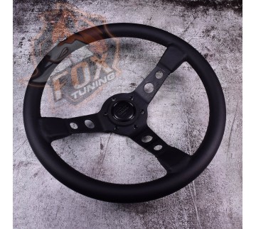 Спортивне кермо Momo Black з вильотом 70 mm (шікрінний замінник)