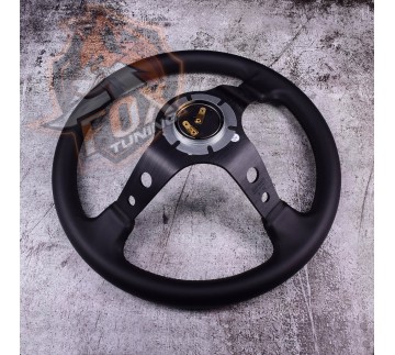 Спортивне кермо Momo Black з вильотом 90 mm (шікрінний замінник)