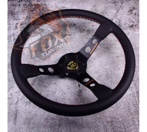 Спортивный руль Momo 60 Years с вылетом 75 mm (кожаный заменитель)