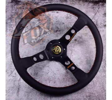 Спортивне кермо Momo 60 Years з вильотом 75 mm (шкіряний замінник)