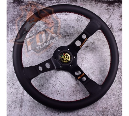 Спортивне кермо Momo 60 Years з вильотом 75 mm (шкіряний замінник)