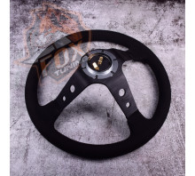 Спортивне кермо Momo Black з вильотом 100 mm (замша)