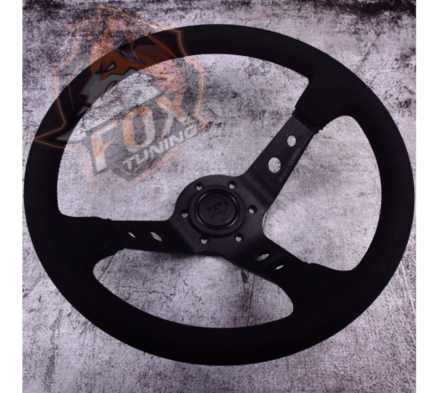 Спортивный руль Momo Black с вылетом 100 mm (замш)