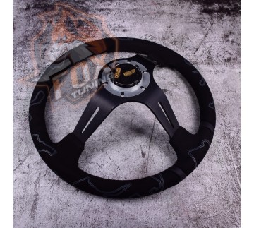 Спортивне кермо Momo Ultra2 Black з вильотом (замша)