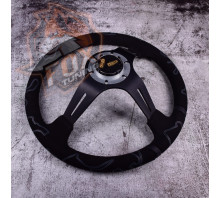 Спортивный руль Momo Ultra2 Black с вылетом (замша)