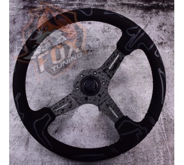 Спортивный руль Momo Ultra2 Black с вылетом (замша)