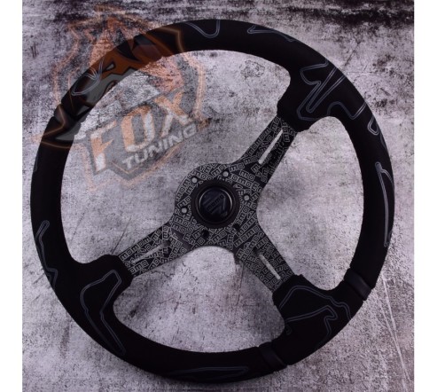 Спортивный руль Momo Ultra2 Black с вылетом (замша)