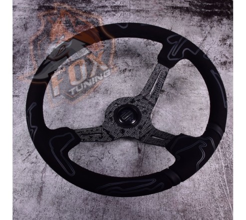 Спортивне кермо Momo Ultra2 Black з вильотом (замша)