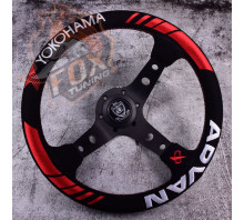Спортивне кермо Advan Yokohama з вильотом (замша)