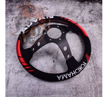 Спортивный руль Advan Yokohama с вылетом (замша)