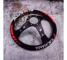 Спортивне кермо Advan Yokohama з вильотом (замша)