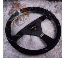 Спортивне кермо Momo Greddy без вильоту (замша)