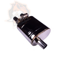 Прямоточный глушитель с вакуумным клапаном с двойным выходом (1 in 2)