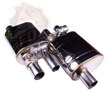 Прямоточний глушник із вакуумним клапаном з подвійним виходом (1 in 2)