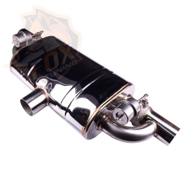 Прямоточний поперчний глушник із вакуумним клапаном