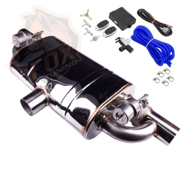 Прямоточний поперчний глушник із вакуумним клапаном 2.5" (63 mm) з блокои управління