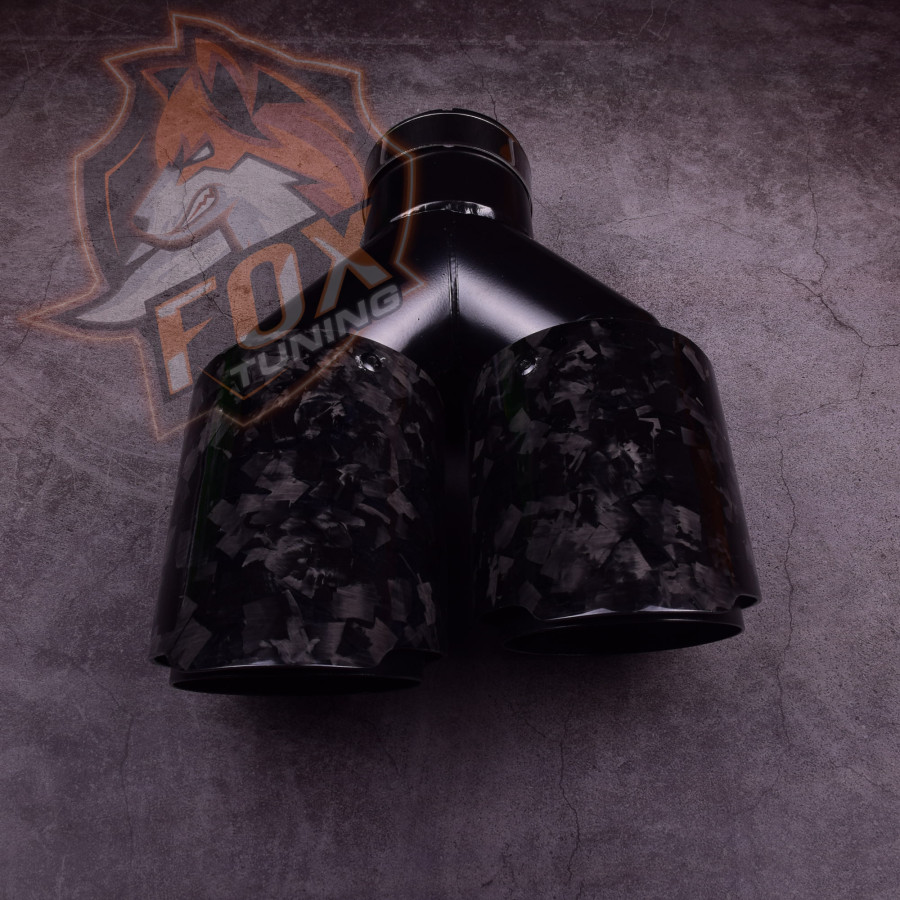 копія Подвійна насадка глушника FT (forged carbon)