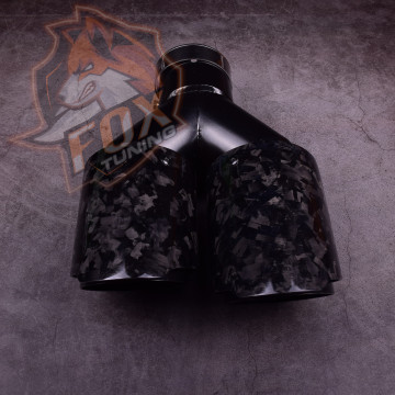копія Подвійна насадка глушника FT (forged carbon)