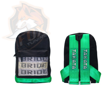 JDM ранець Bride з шлейками Takata (green)