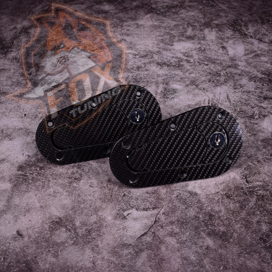 Спортивні замки капоту D1 із ключем (карбонові)