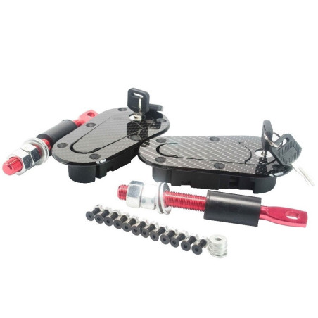 Спортивні замки капоту D1 із ключем (карбонові)