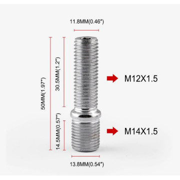 Колесные шпильки FT M14*1.5 с переходом на M12*1.5