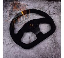 Спортивный руль OMP без вылета (замша)  Quadro