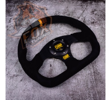 Спортивный руль OMP без вылета (замша)  Quadro