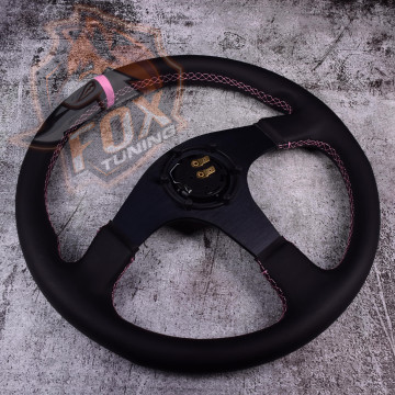 Спортивный руль OMP Pink без вылета (кожа)