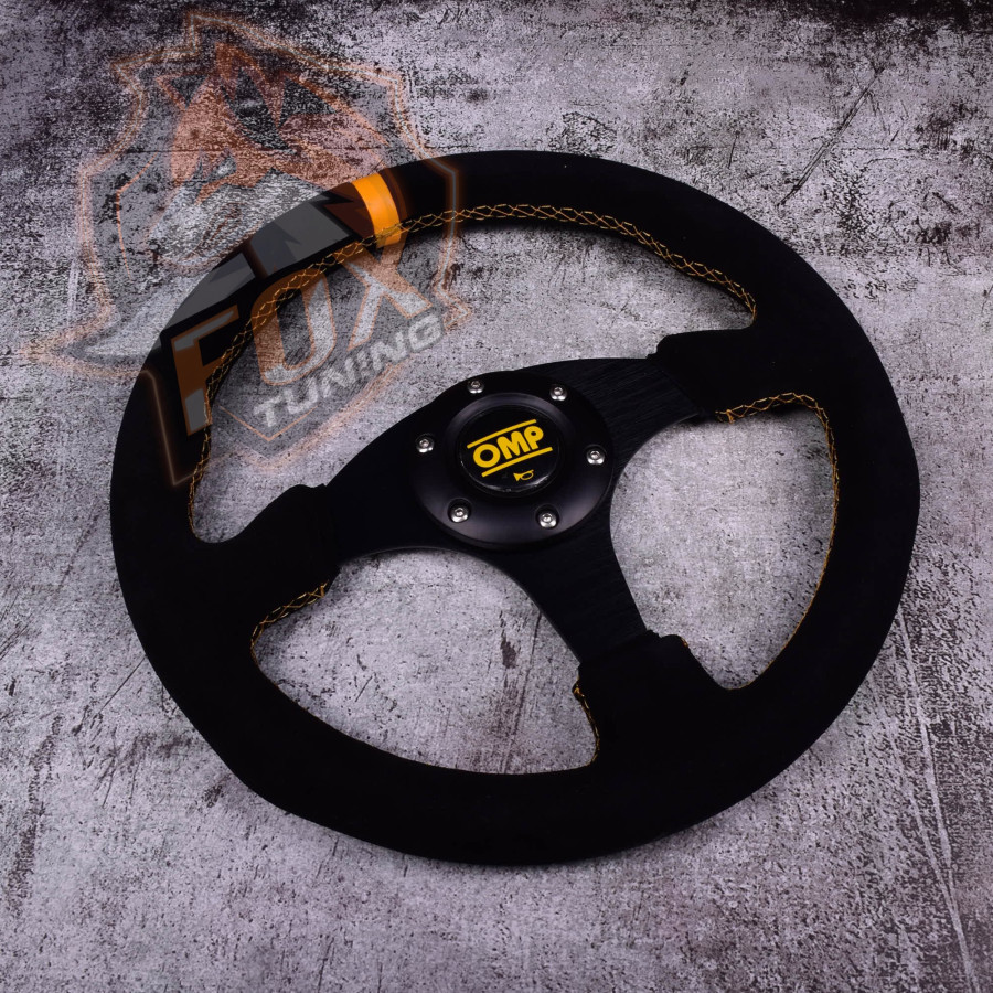 Спортивне кермо OMP без  вильоту (замша)