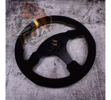 Спортивне кермо OMP без  вильоту (замша)