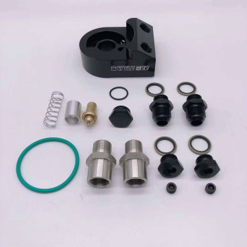 Маслопроставка/адаптер Battle Bee для датчиків температури та тиску масла під радіатор з термостатом (кутова)