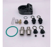 Маслопроставка/адаптер Battle Bee для датчиків температури та тиску масла під радіатор з термостатом (кутова) Маслопроставка/адаптер Battle Bee для датчиків температури та тиску масла під радіатор з термостатом (кутова)