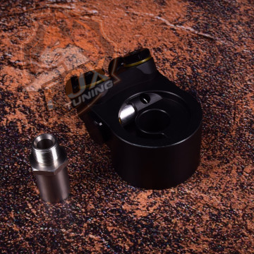 Маслопроставка/адаптер Battle Bee под Subaru для датчиков температуры и давления масла под радиатор с термостатом