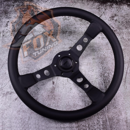 Спортивне кермо Momo Black з вильотом 70 mm (шікрінний замінник)