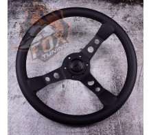 Спортивне кермо Momo Black з вильотом 70 mm (шікрінний замінник) Спортивне кермо Momo Black з вильотом 70 mm (шікрінний замінник)