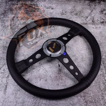Спортивне кермо Momo Prototipo Black без вильоту (шкіра)