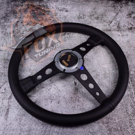 Спортивне кермо Momo Prototipo Black без вильоту (шкіра)