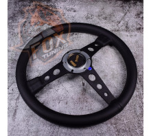 Спортивный кожаный руль Momo Prototipo Black без вылета