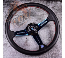 Спортивный руль из перфорированной кожи Nardi  silver/neochrom