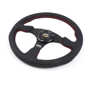 Спортивный руль из перфорированной/кожи Mugen без вылета
