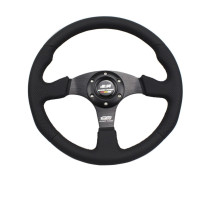 Спортивне кермо Mugen без виносу (шкіряний замінник/перфорація)