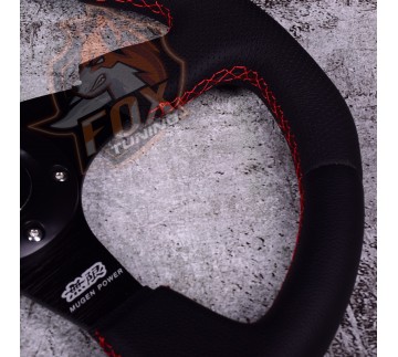 Спортивный руль из перфорированной/кожи Mugen без вылета