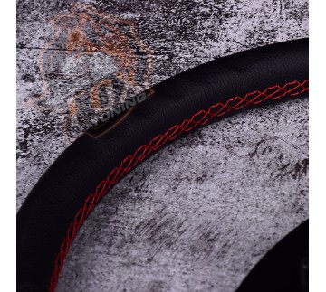 Спортивне кермо Mugen без виносу (шкіряний замінник/перфорація)