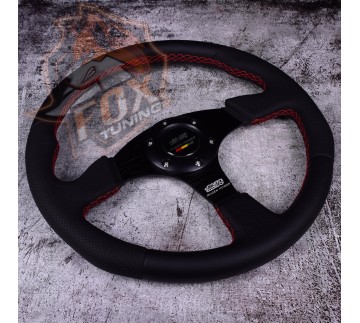 Спортивный руль из перфорированной/кожи Mugen без вылета