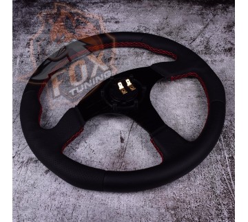 Спортивный руль из перфорированной/кожи Mugen без вылета